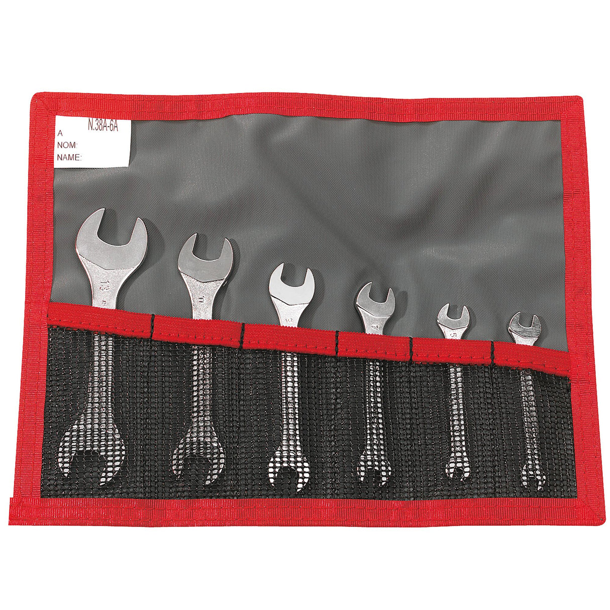Set micromechanische steeksleutels, 15° gebogen kop, metrische en inch maten