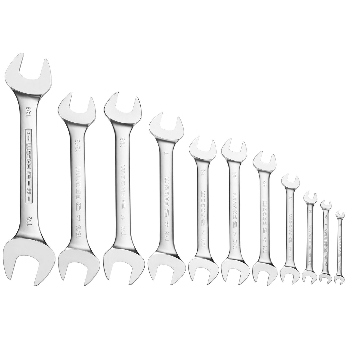 Set Steeksleutels In Inches, 11-Delig, Van 1/4" Tot 1"3/8