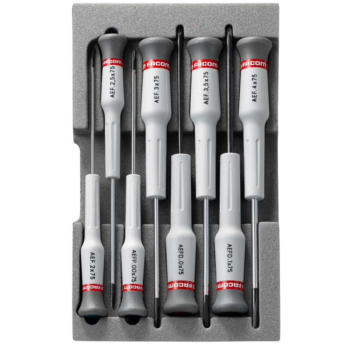 Doos met 8 Micro-Tech® schroevendraaiers voor Sleuf en Phillips® schroeven