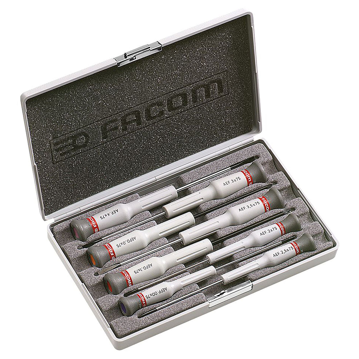 Doos met 8 Micro-Tech® schroevendraaiers voor Sleuf, Phillips® en Pozidriv® schroeven