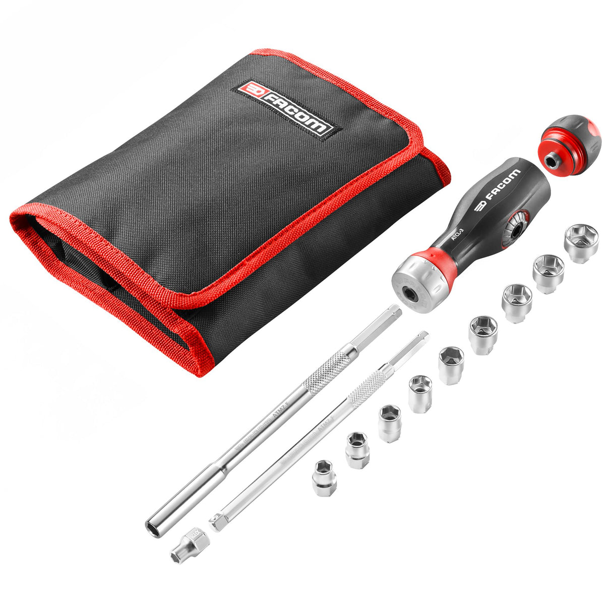 PROTWIST® Bitschroevendraaier met ratel en T-handvat met ratel incl. 1/4" doppenset