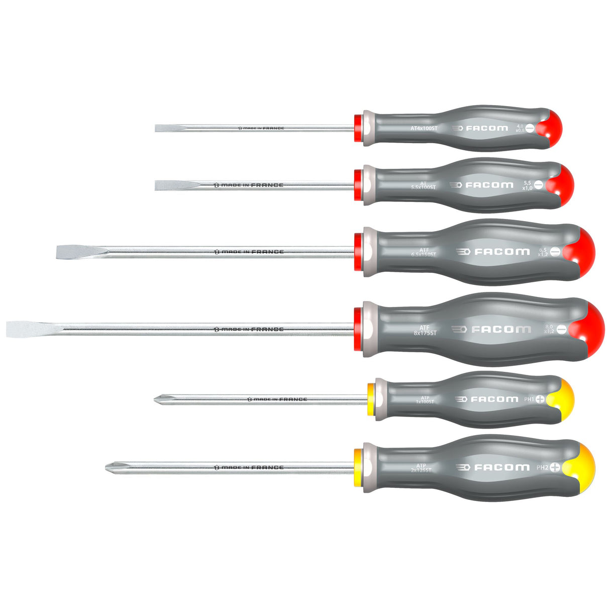 Set van 6 PROTWIST® schroevendraaiers met gezandstraalde tip voor sleuf- en Phillips® schroeven