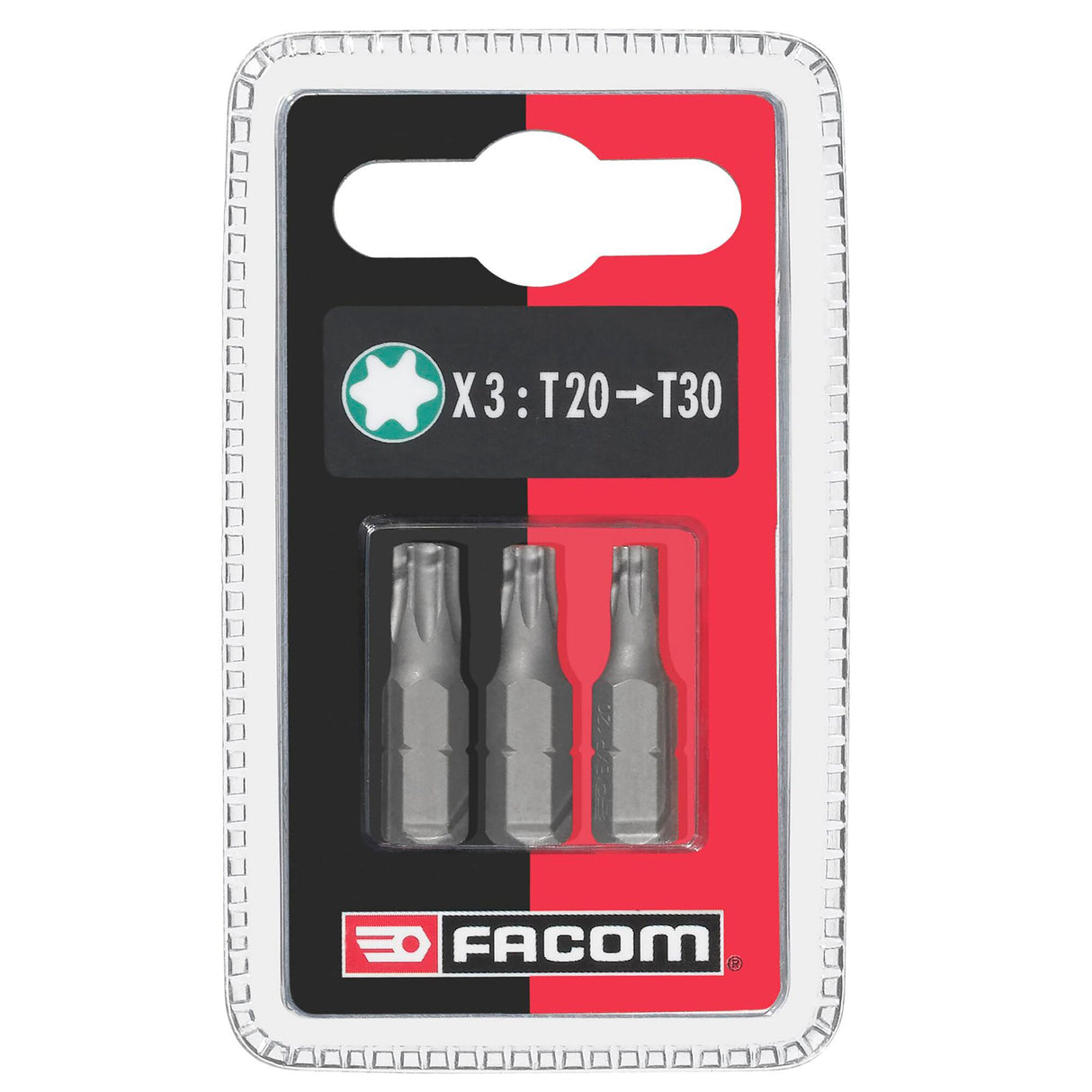 Set van 3 standaard bits serie 1 Torx® T20-25-30