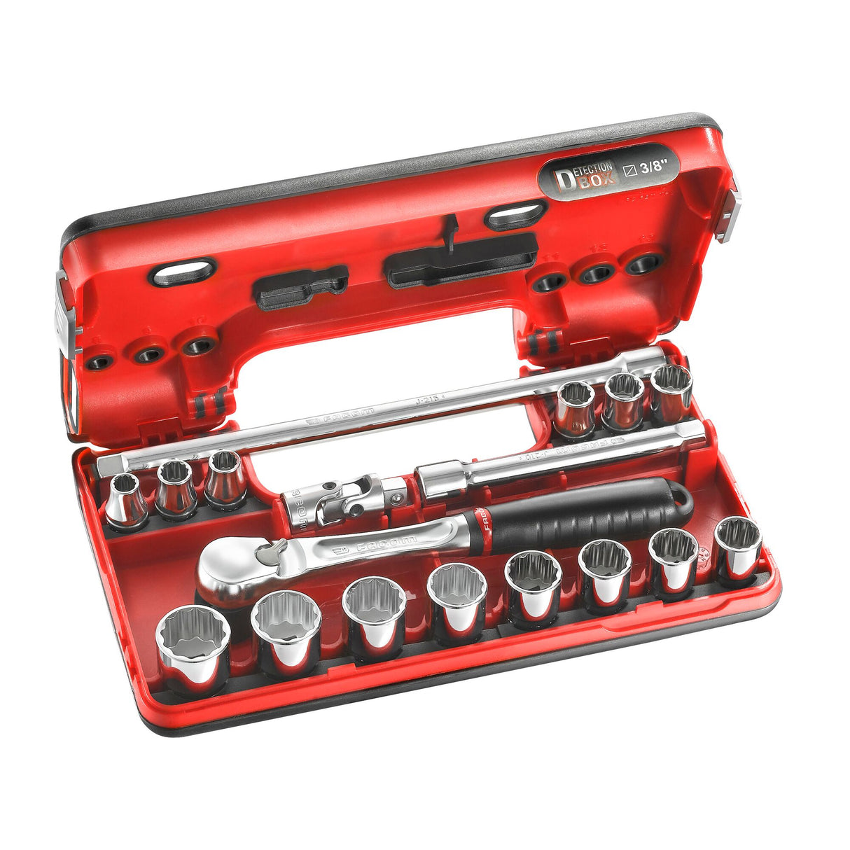Koffer DBOX 12-kant metrische doppen 3/8" - 18 stuks - JL.DBOX112