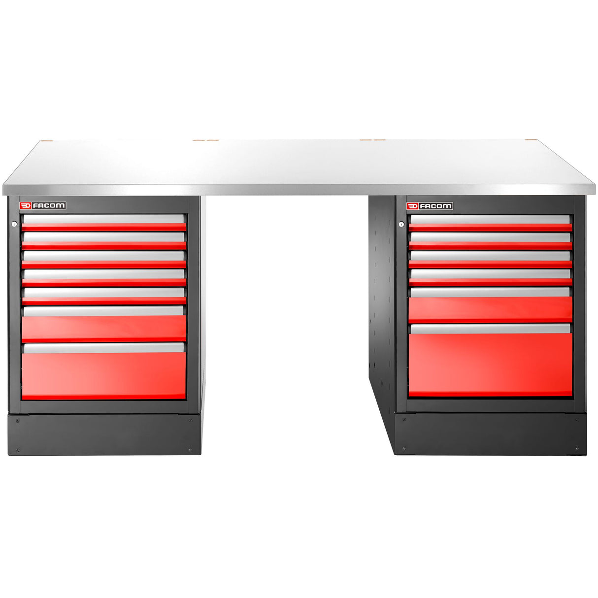 Werkbank 13 Laden, Inox Bovenblad, Hoog