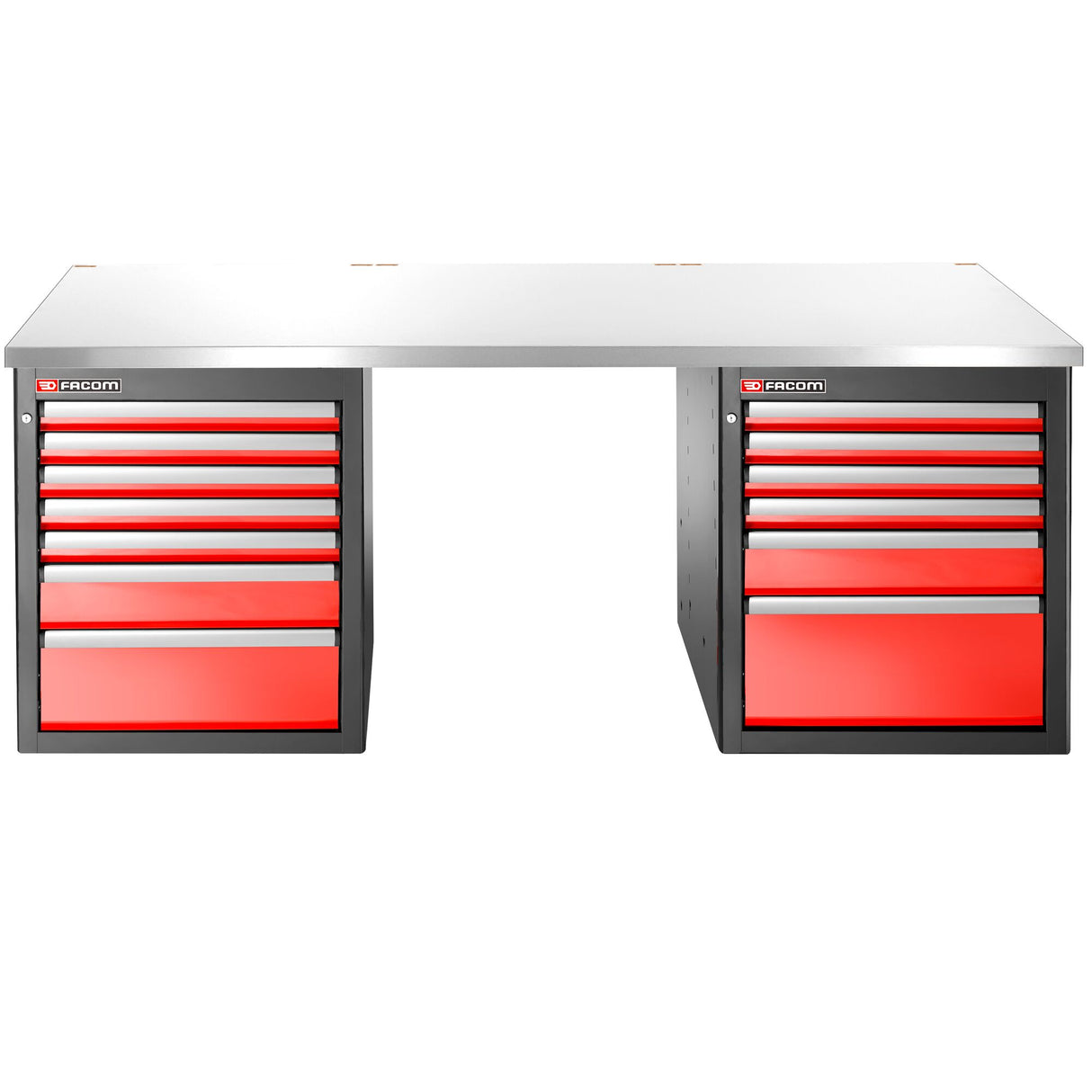 Werkbank 13 Laden, Inox Bovenblad, Laag