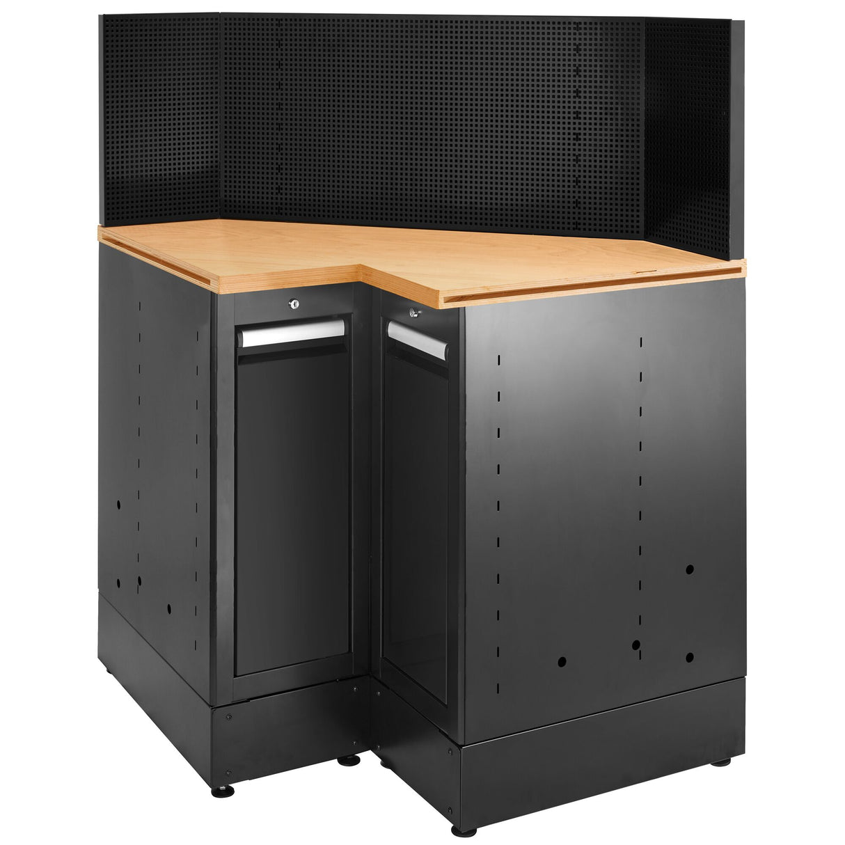 Jls3 Hoekelement Met Houten Werkblad Zwart