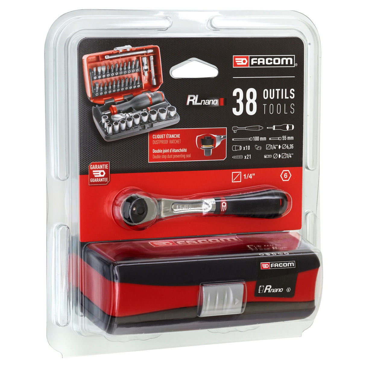 Koffer met doppen 1/4" 6-kant, metrisch - RL.NANO1