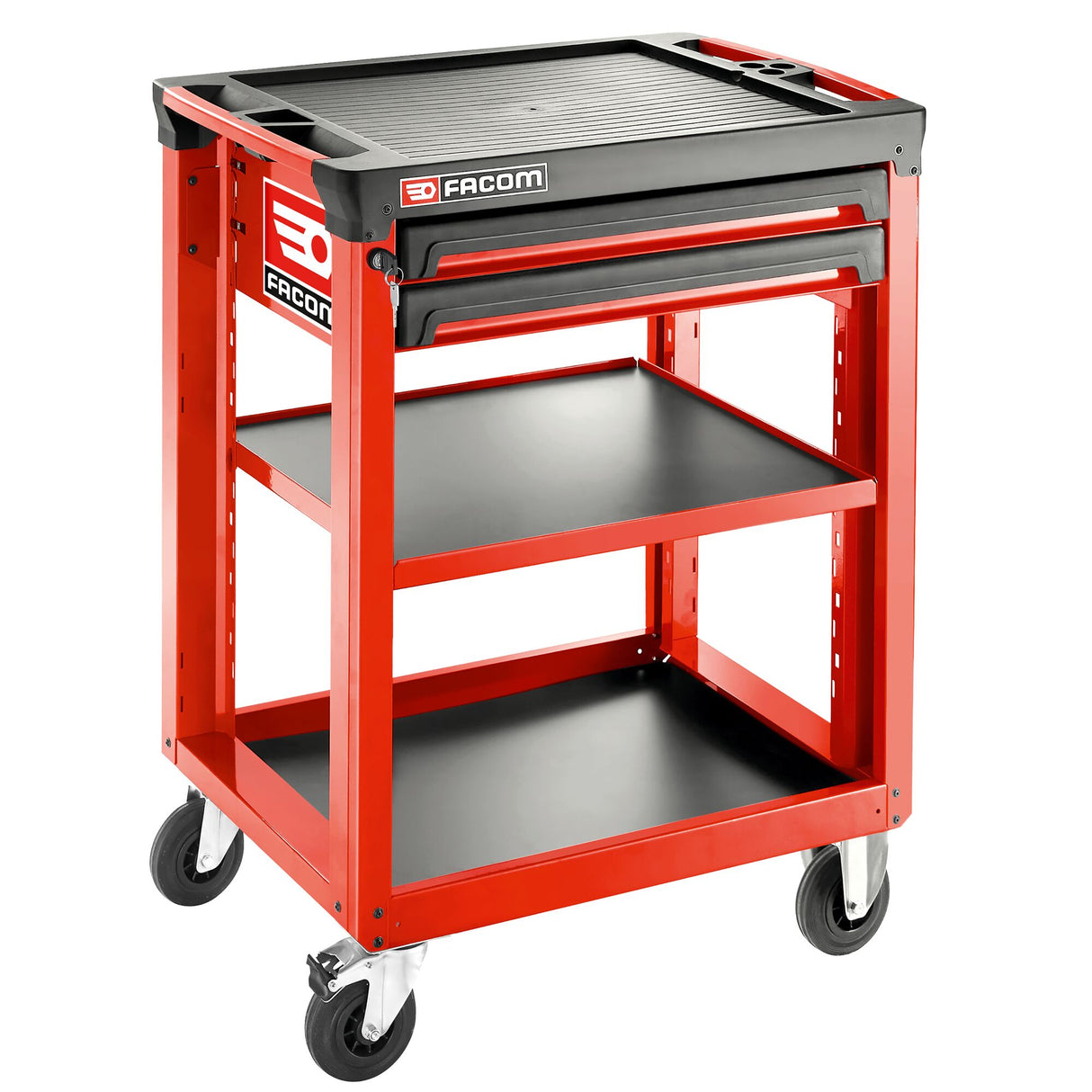 ROLL.UC3S2DM3 - ROLL werkplaatswagen met 3 planken 2 laden M3 rood