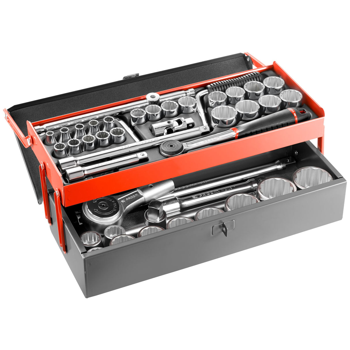 Koffers met 12-kantdoppen 1/2" en 3/4" van 8 tot 50 mm
