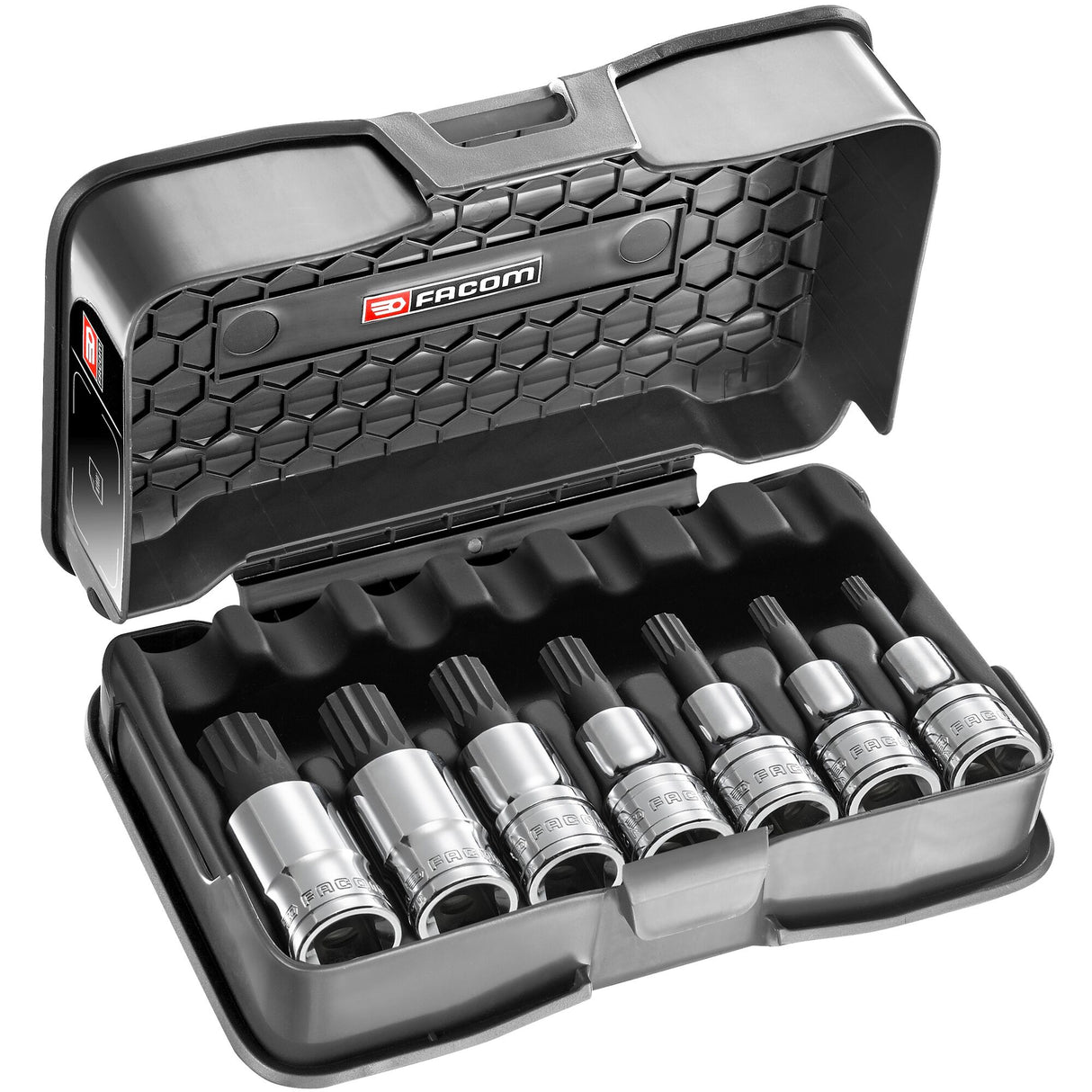 Koffer met korte schroevendraaierdoppen 1/2" XZN® - 7 stuks