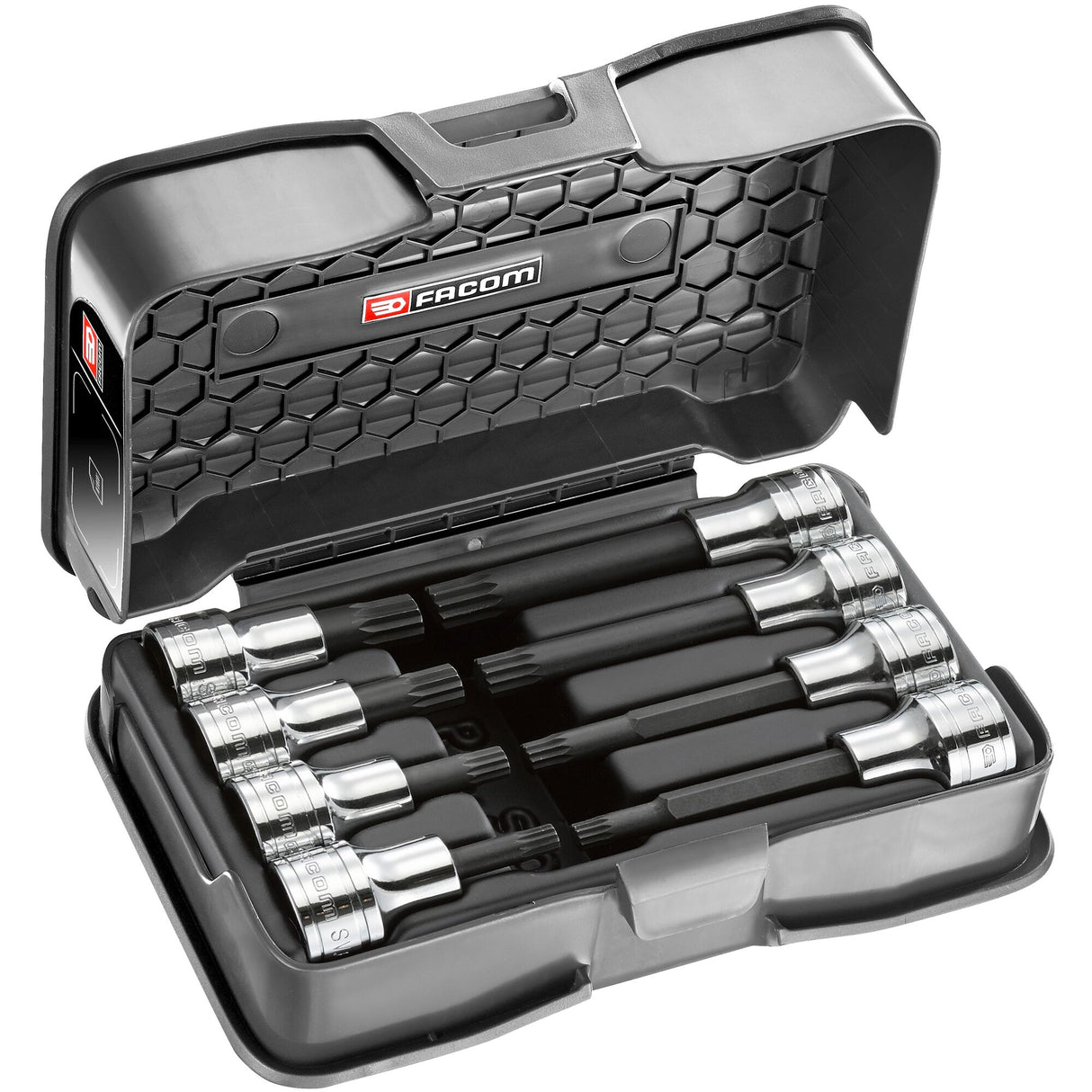 Koffer met korte en lange schroevendraaierdoppen 1/2" XZN® - 8 stuks