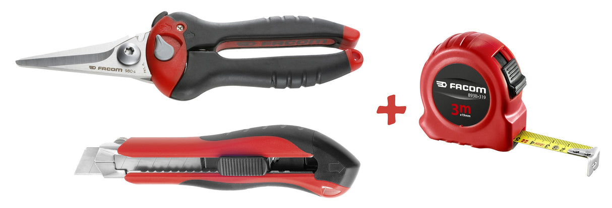 Jeu d'outils de coupe et mesure (3 pièces)