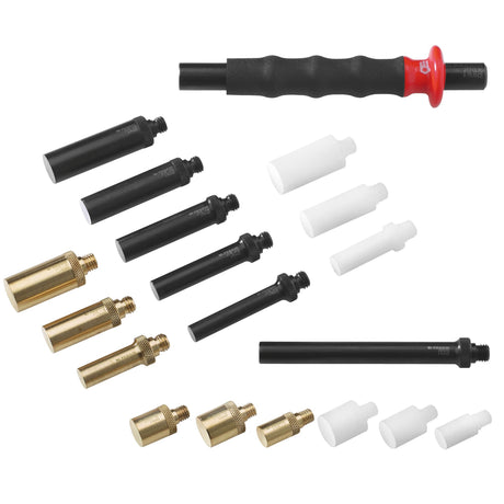Set van drevels - 3 materialen: Messing-Polyamide-Aluminium