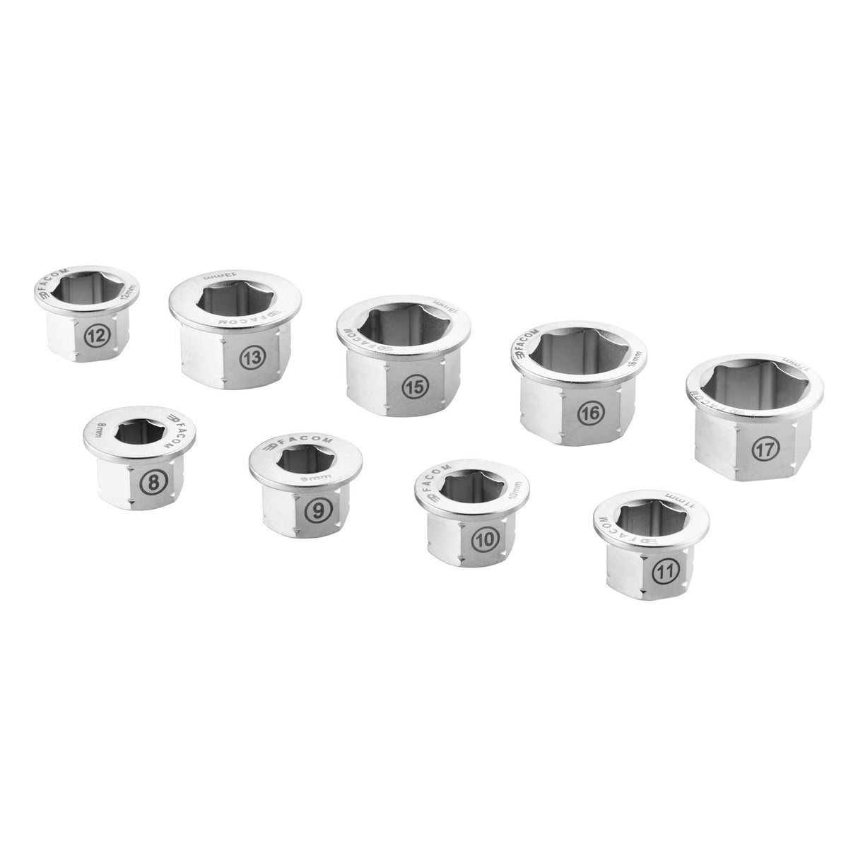 Set van 9 verloopringen voor ringratelsleutels 464.M14X19