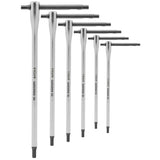 Set van 6 T-sleutels met verschuifbare stang