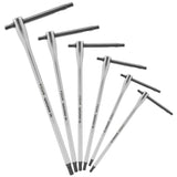 Set van 6 T-sleutels met verschuifbare stang