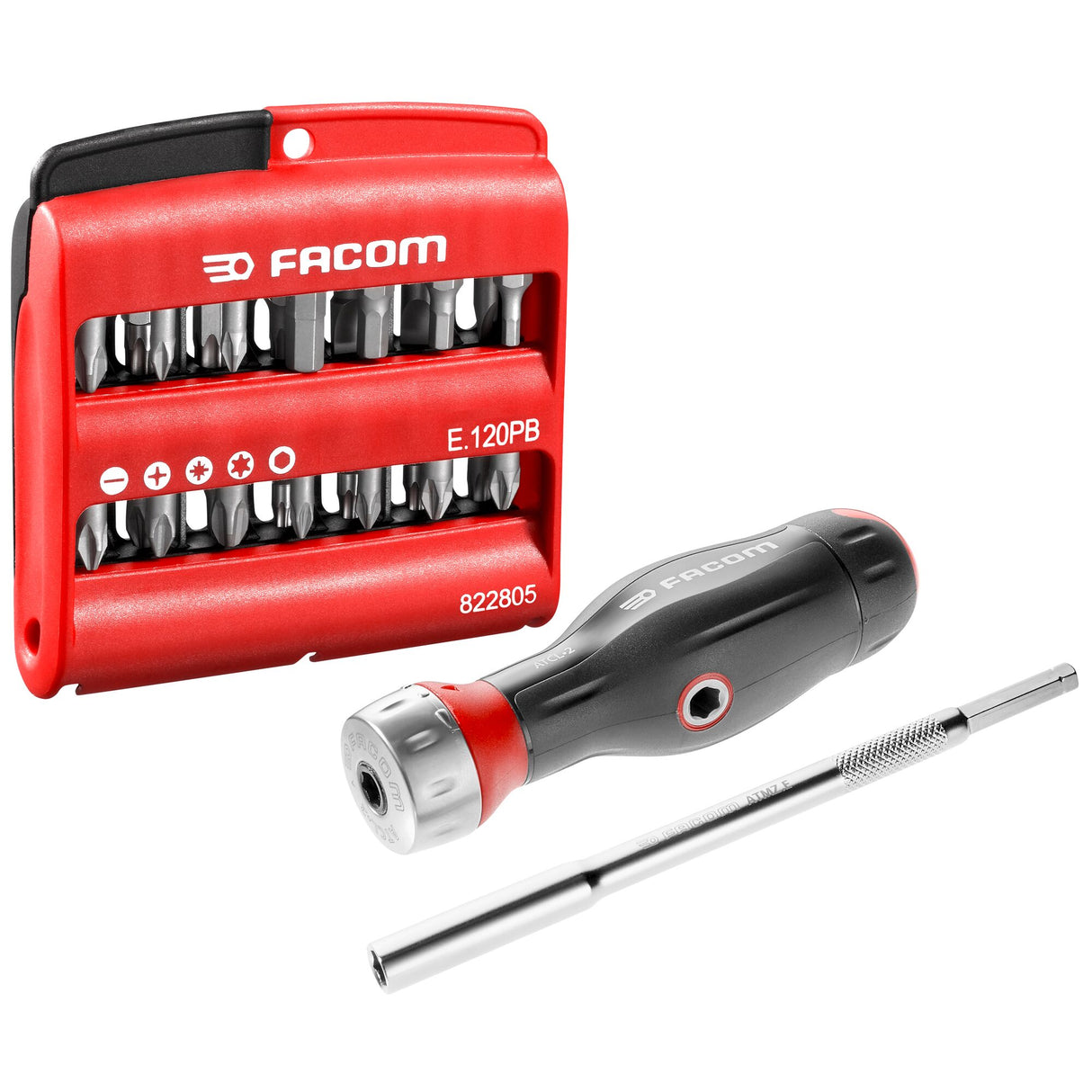 PROTWIST® Bitschroevendraaier met ratel en T-handvat incl. 28 bits