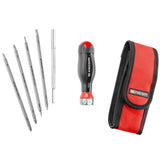 PROTWIST® Bitschroevendraaier met ratel en T-handvat incl. 5 omkeerbare bleds in draagtas