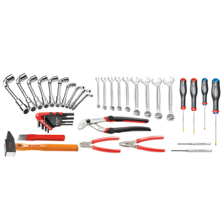 Set voor industrieel serviceonderhoud met 39 stuks gereedschap - compacte stoffen tas