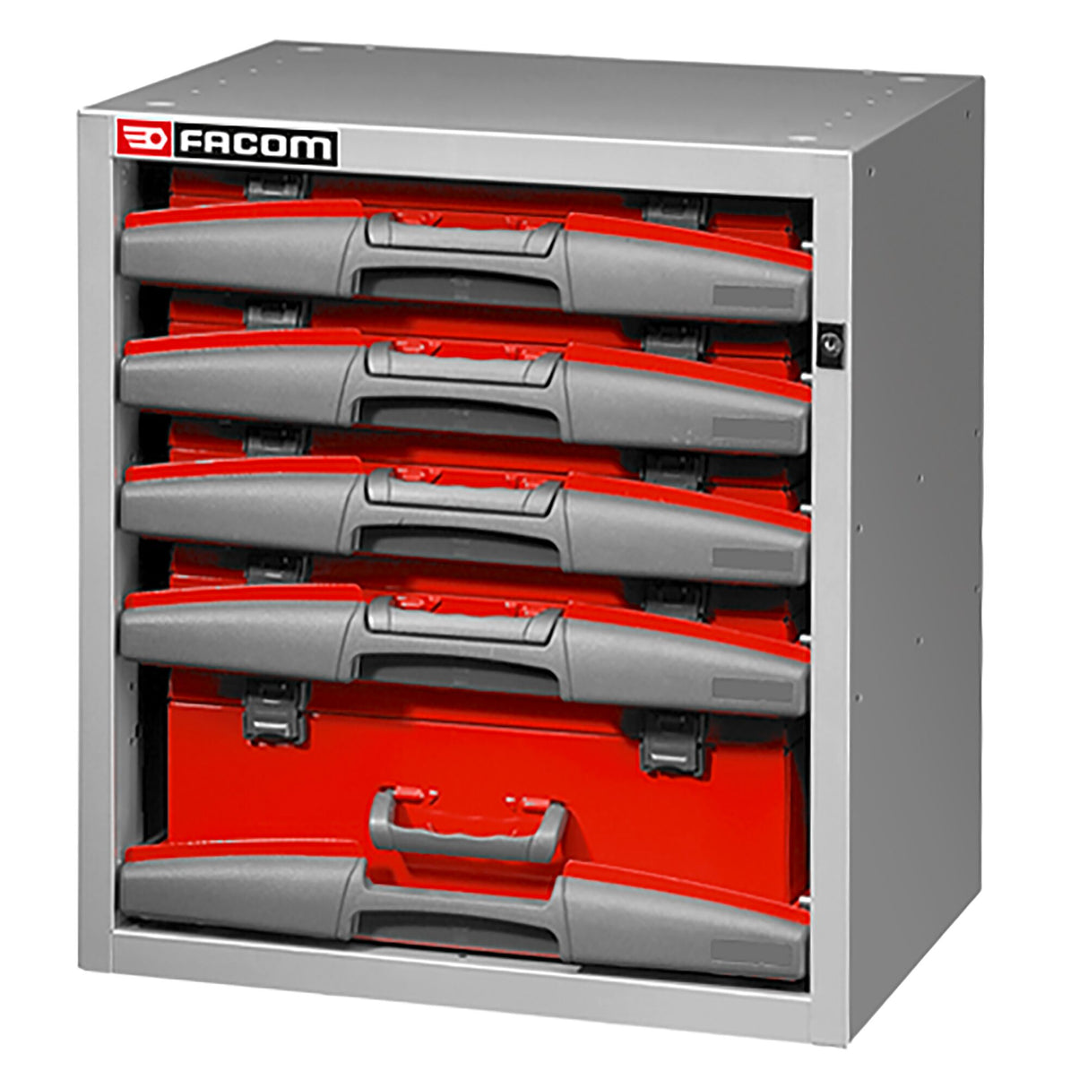 Hoge kast met 5 uitneembare boxen