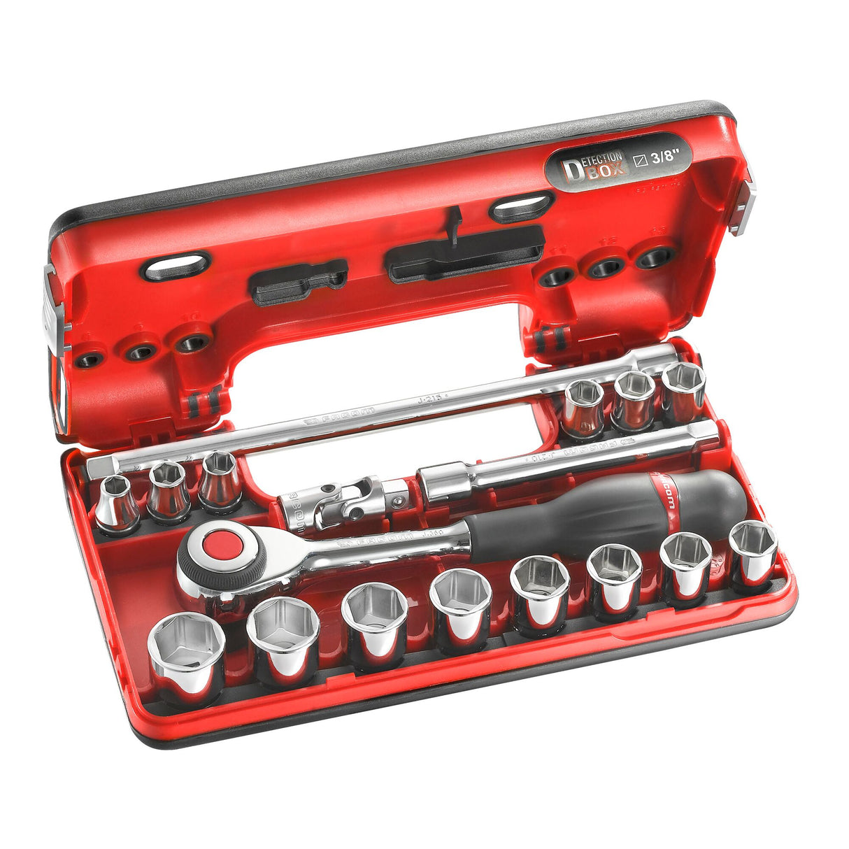  18-delige DBOX-set van 6-punts 3/8"doppen -