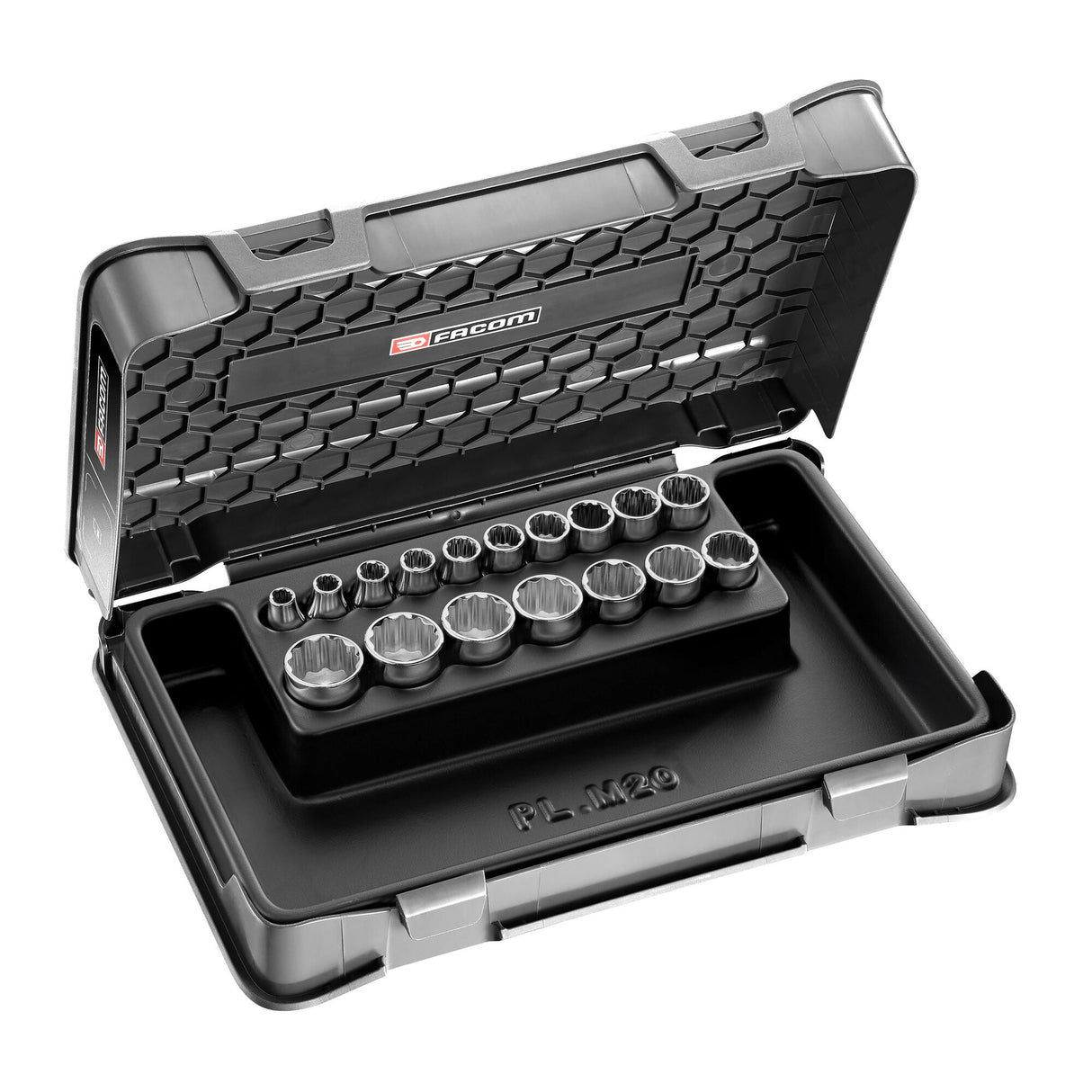 Set doppen 3/8" in koffer