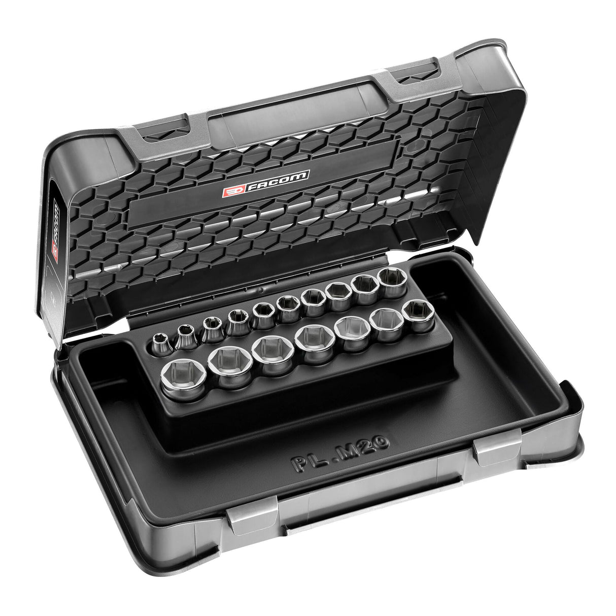 Set doppen 3/8" in koffer