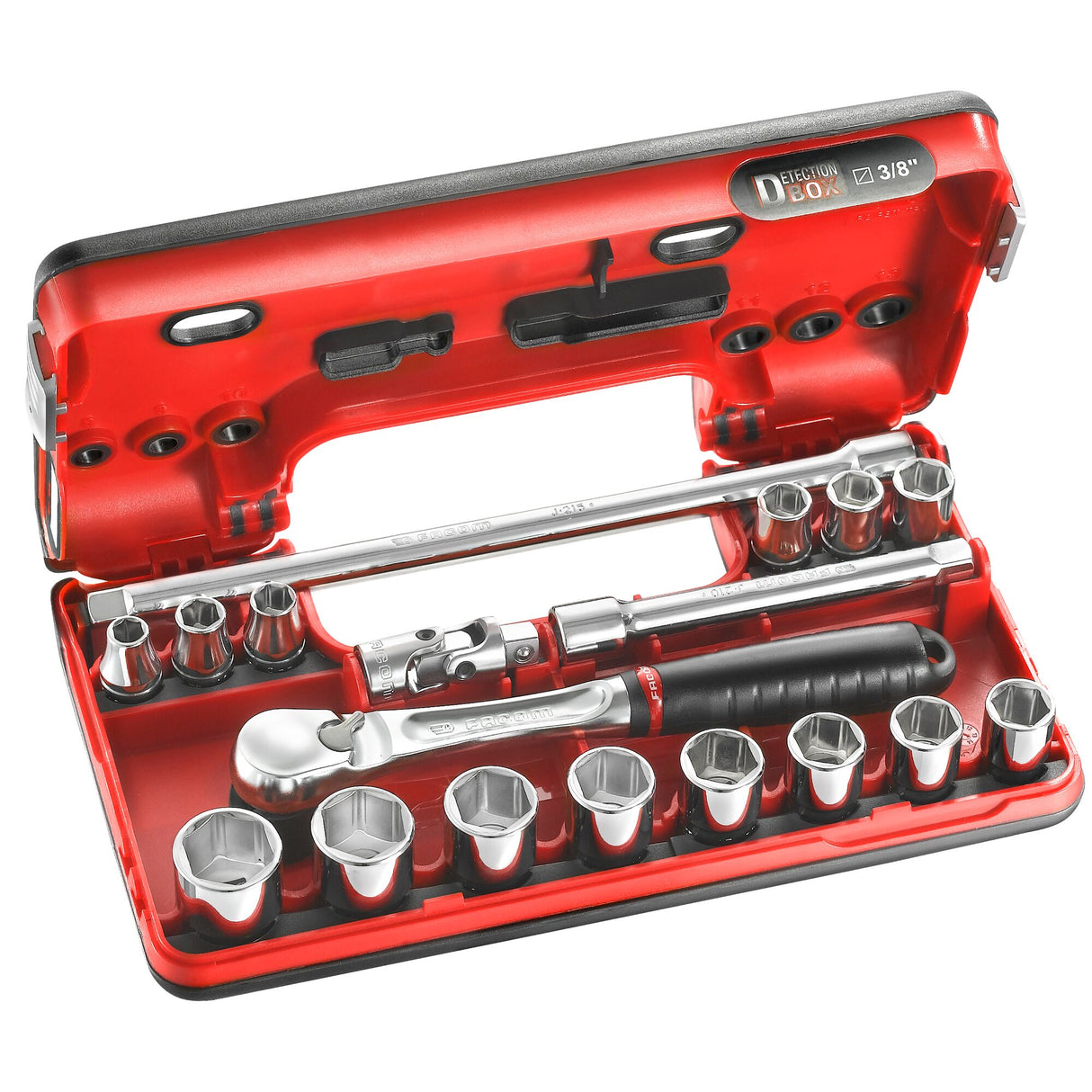  Koffer DBOX 6-kant metrische doppen 3/8" - 18 stuks - JL.DBOX1