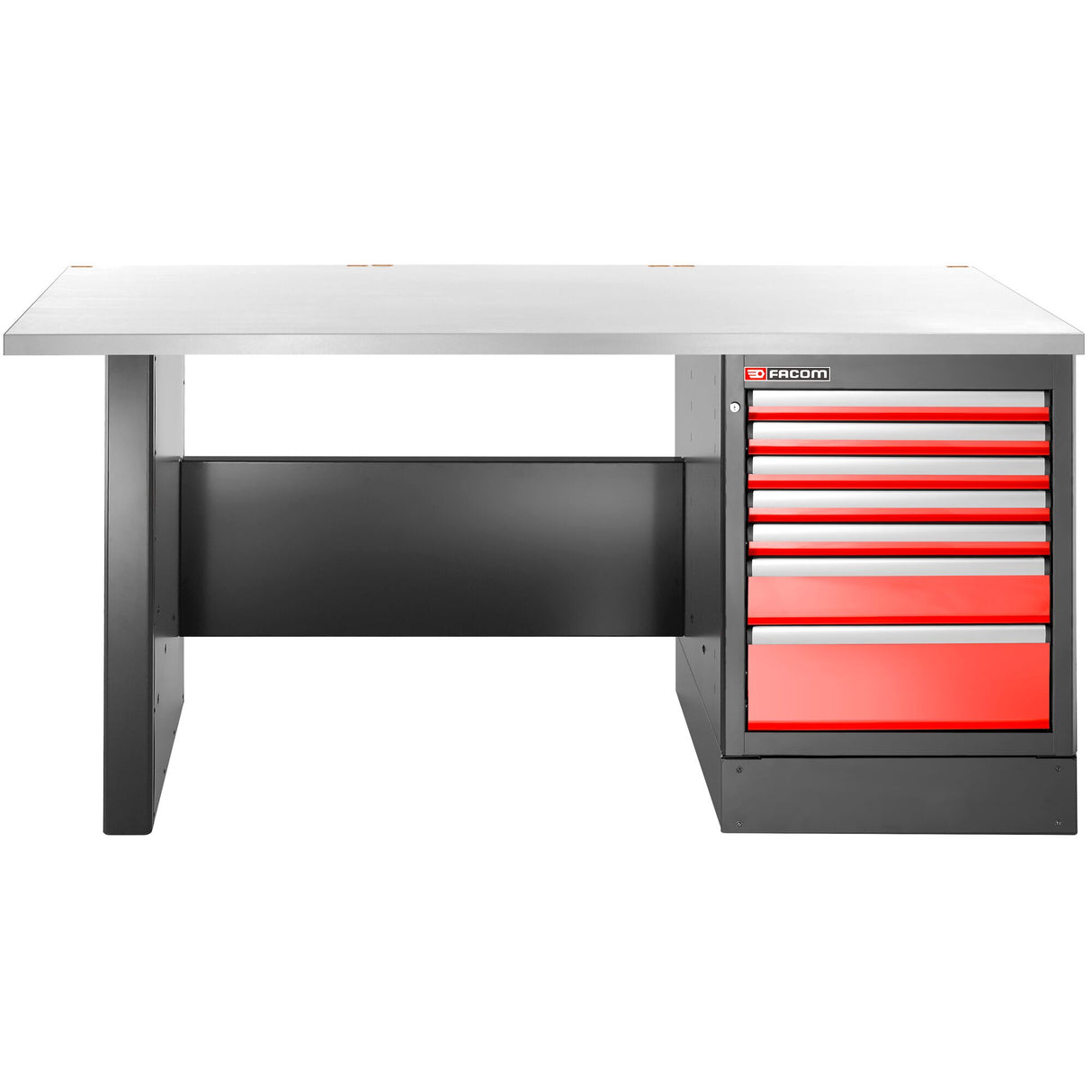 Werkbank 7 Laden, Inox Bovenblad, Hoog