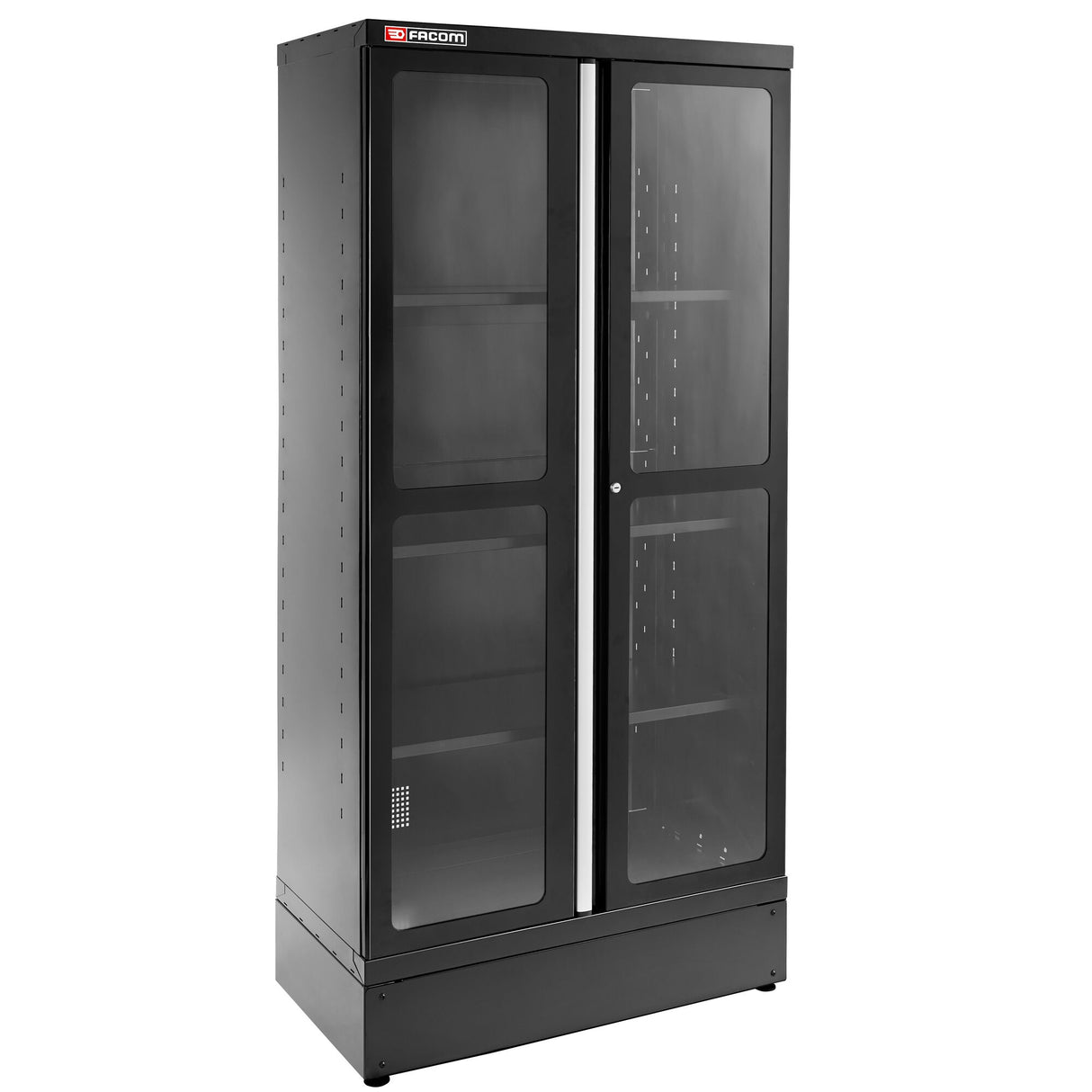 Hoge Kast Met 2 Glazen Deuren Zwart