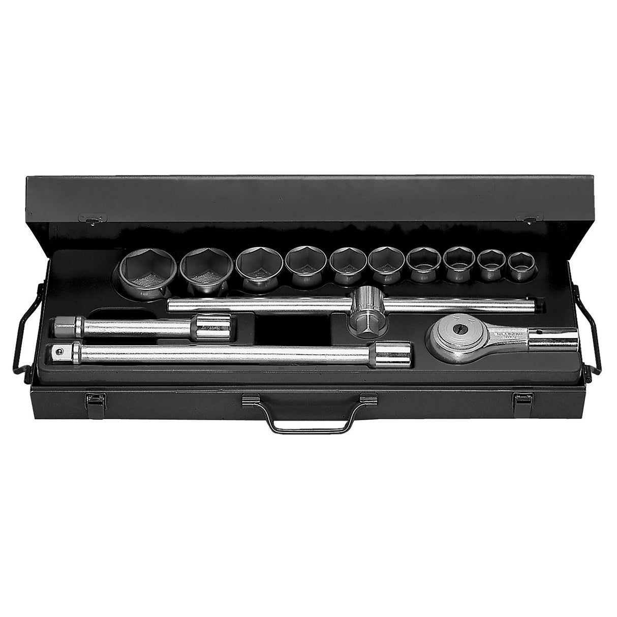 Koffer met 6-kant metrische doppen 3/4" -