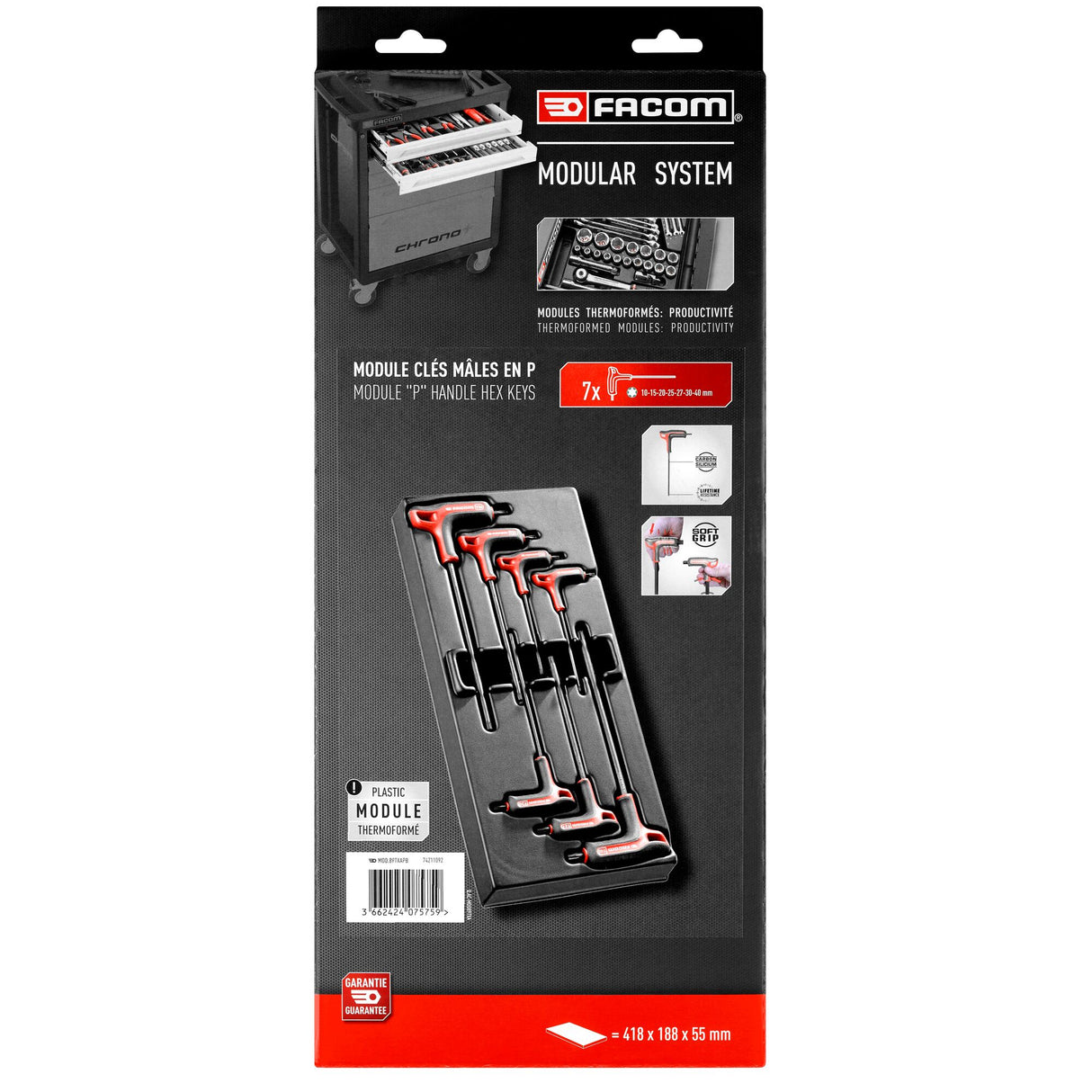  Module van 7 inbussleutels met P-greep TORX®