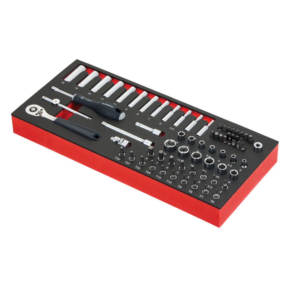 MODM.RL151-66 - Module doppen standaard 1/4" 66-delig - foam inlay