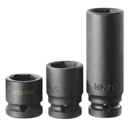 STUBBY IMPACT DOPPEN 1/2" 6-KANT METRISCHE MATEN