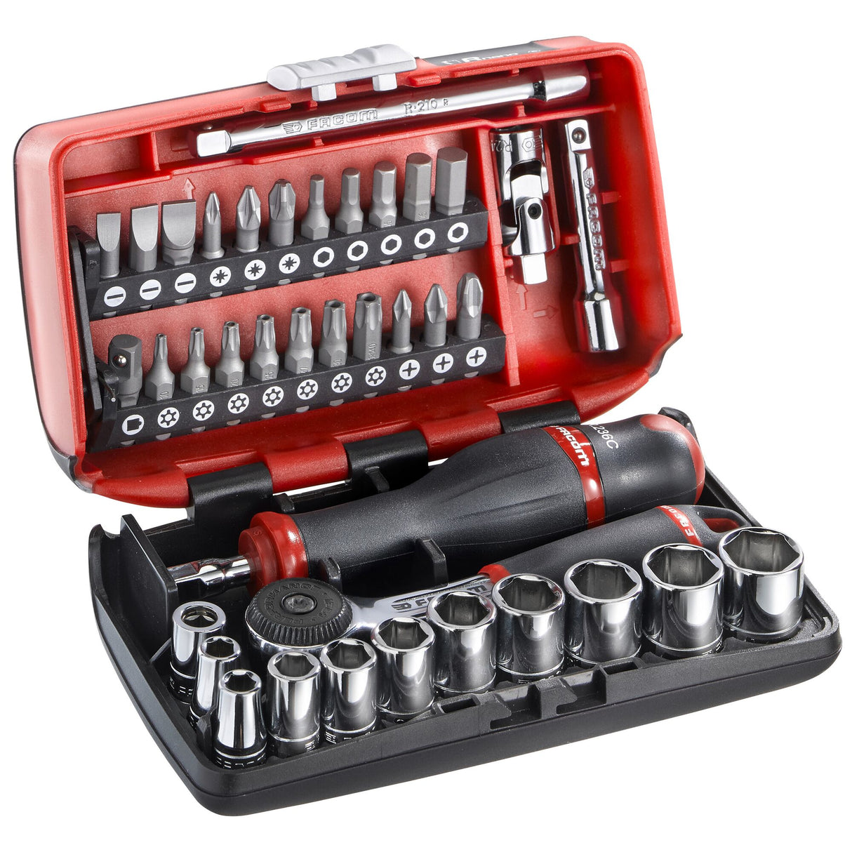 Koffer met doppen 1/4" 6-kant, metrisch - R2NANO