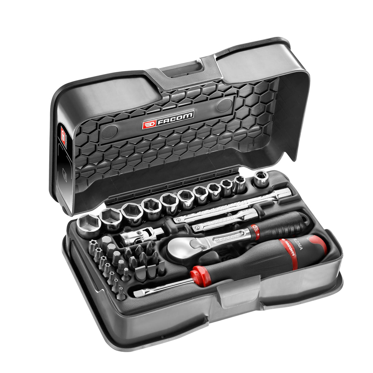 Koffer 6-kant doppen 1/4", metrische maten, en bits - 37 stuks - RL.161