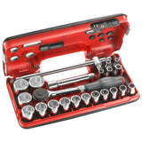 22-Delige Compacte Doos 1/2" 6-Kant Met Ratel Met Draaiend Heft