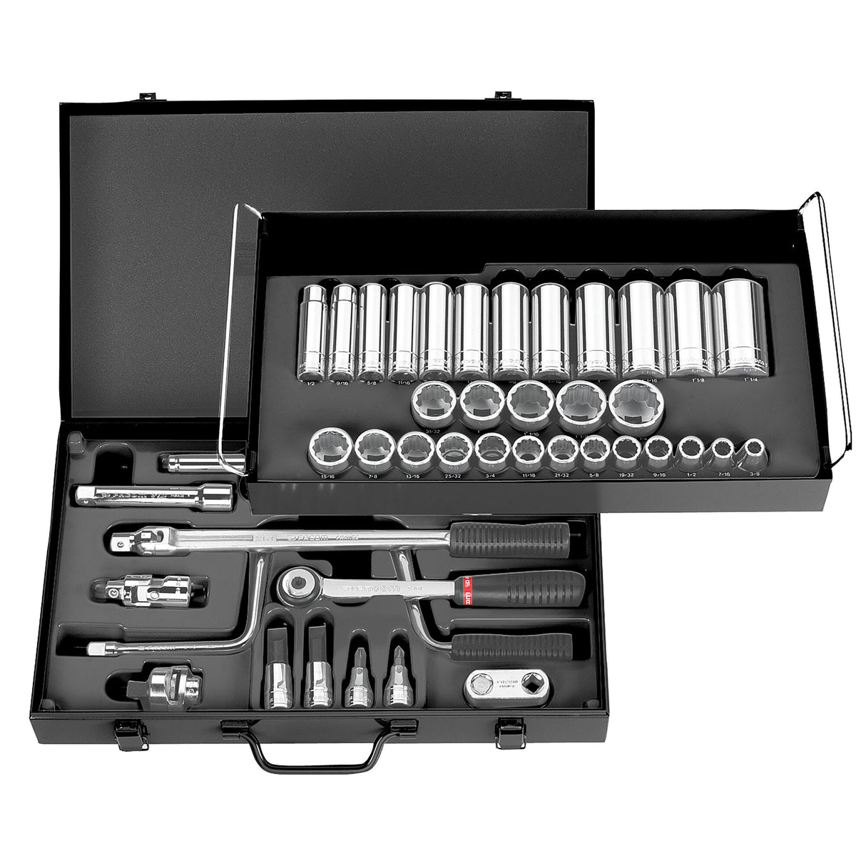 Koffer met 12-kant doppen 1/2" in inches - S.450UP