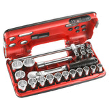  Koffer DBOX 12-kant metrische doppen 1/2" - 22 stuks -