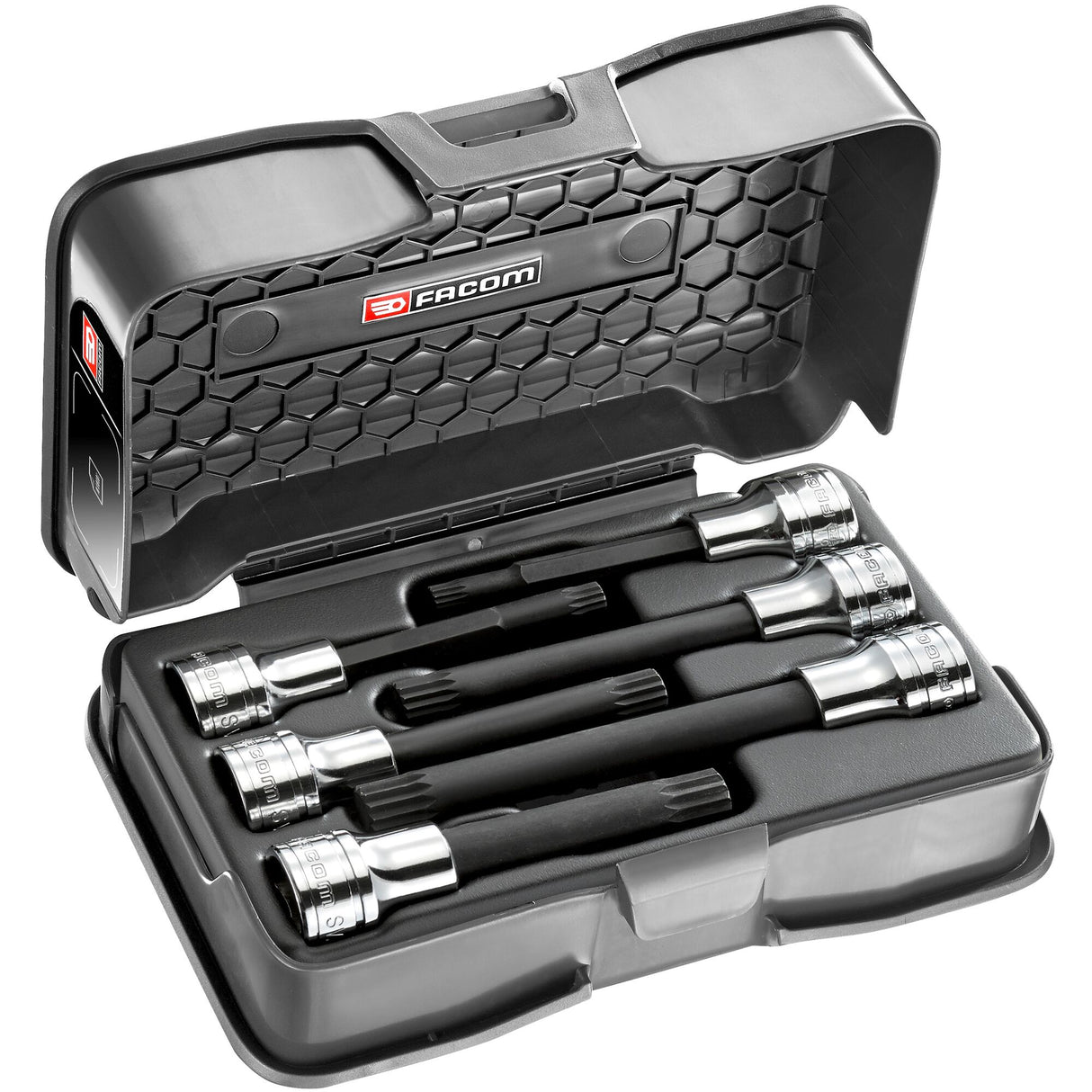 Koffer met lange en extra lange schroevendraaierdoppen 1/2" XZN® - 6 stuks