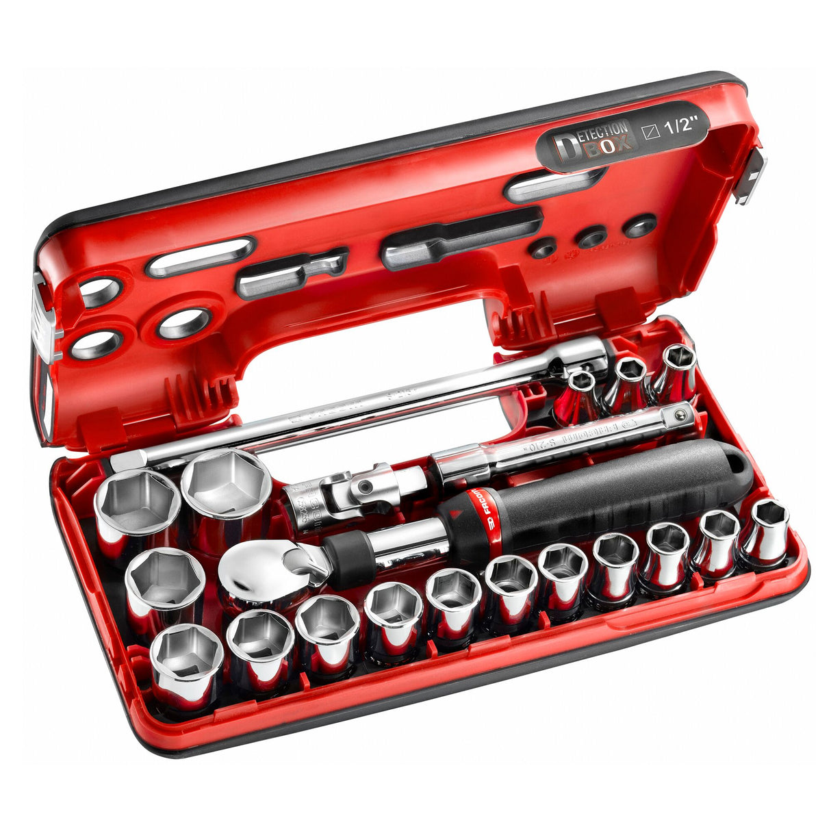 Koffer met verlengbare ratel van 1/2"